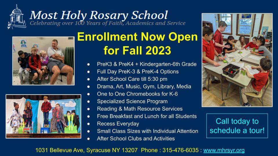 Enrollment Open Now 2023-2024